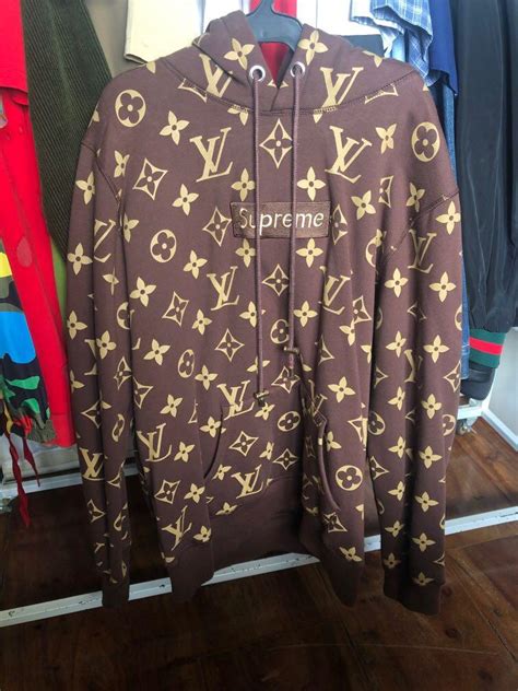 louis vuitton supreme brown hoodie price